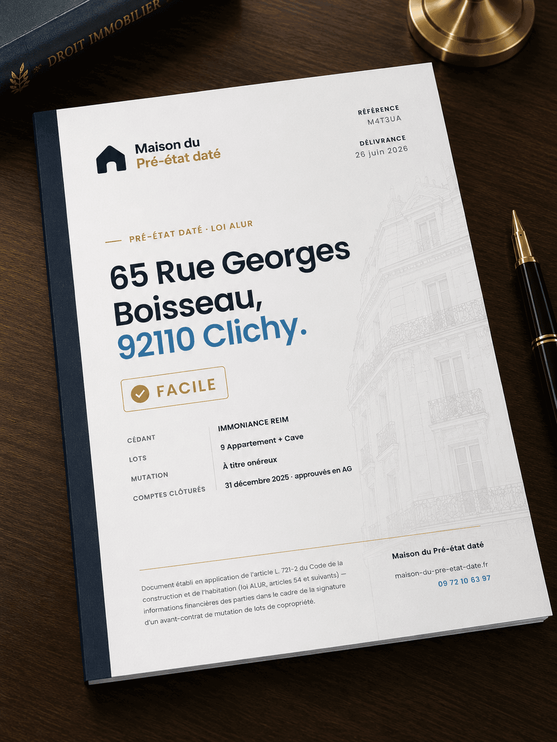 Faire un pré-état daté: le document établi pour une vente en copropriété
